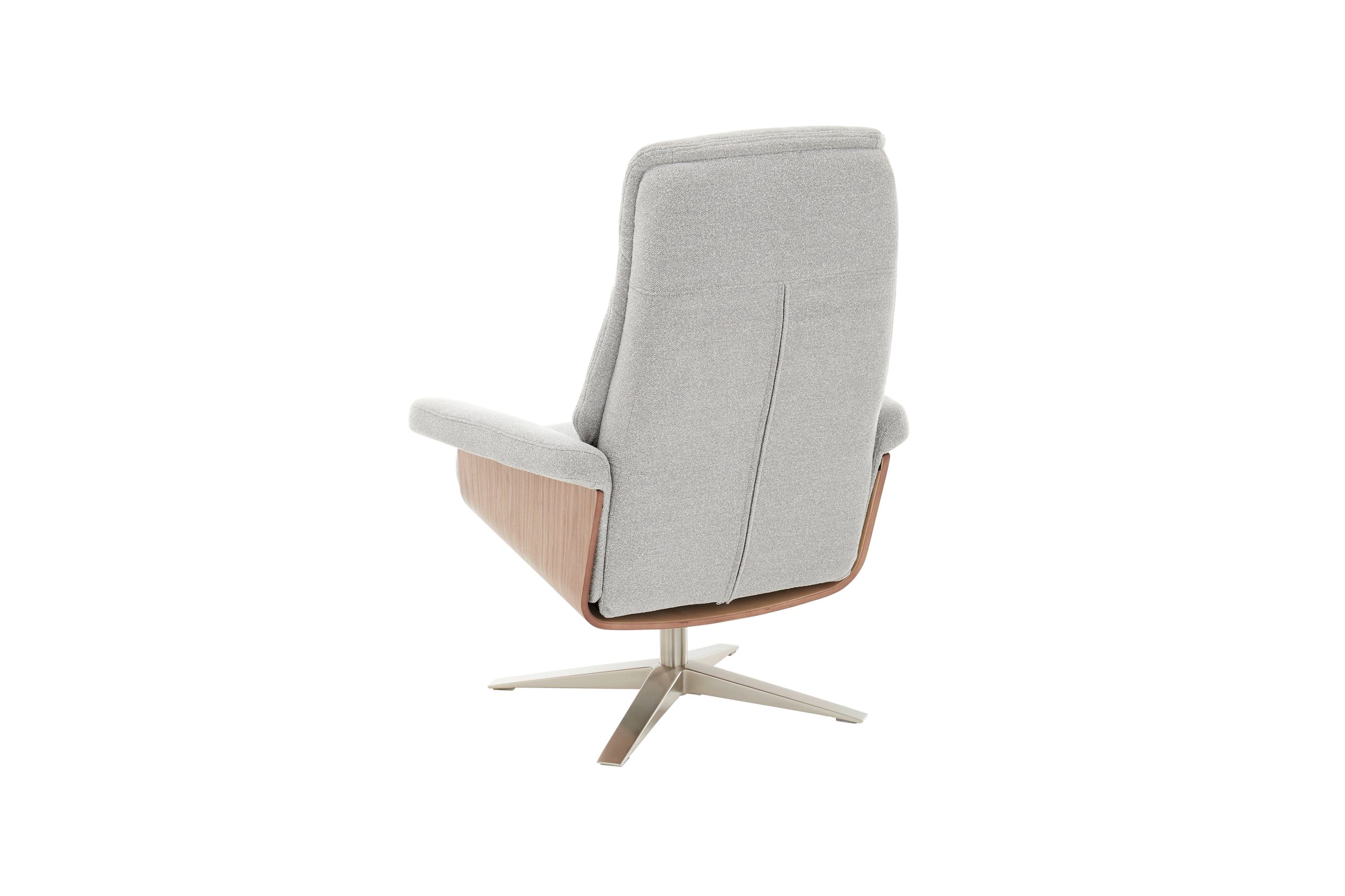 Amasra Loungesessel inkl. Hocker - LAKE slate grey / Edelstahloptik / Eiche hell