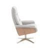 Amasra Loungesessel inkl. Hocker - LAKE slate grey / Edelstahloptik / Eiche hell
