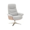 Amasra Loungesessel inkl. Hocker - LAKE slate grey / Edelstahloptik / Eiche hell