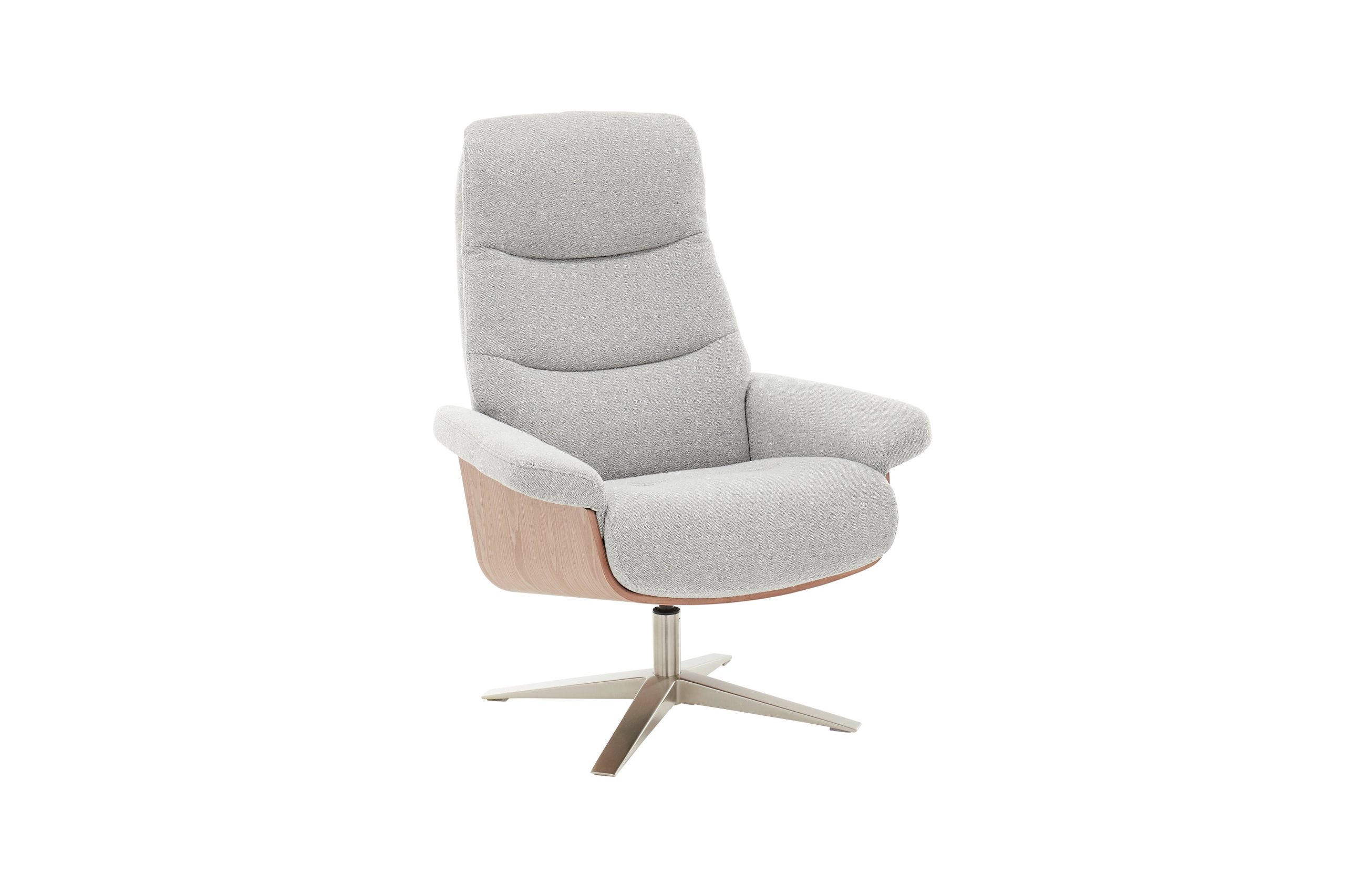Amasra Loungesessel inkl. Hocker - LAKE slate grey / Edelstahloptik / Eiche hell
