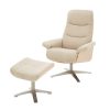 Amasra Loungesessel inkl. Hocker - LAKE slate grey / Edelstahloptik / Eiche hell