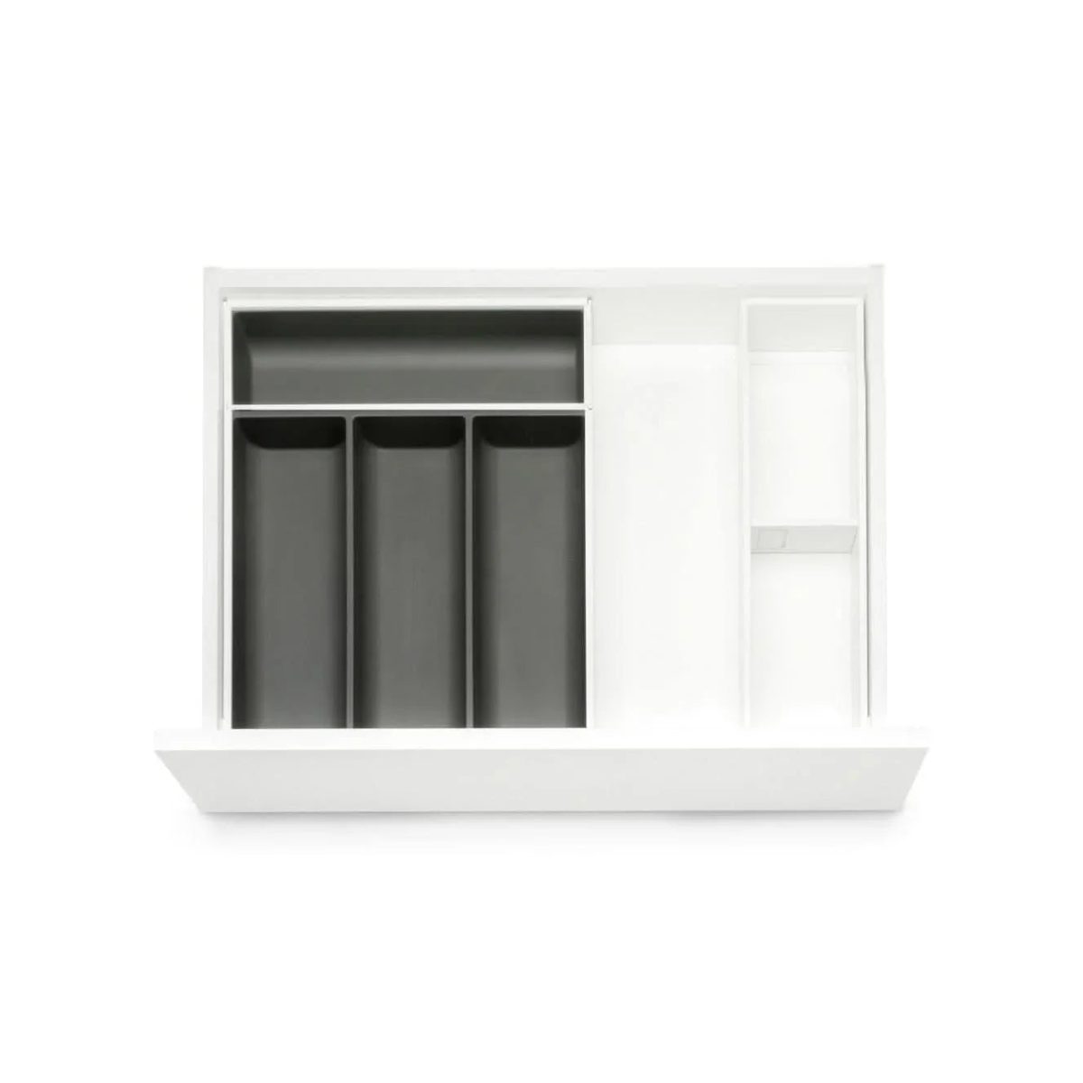 Besteckkasten & Rahmen Bundle | Blum AMBIA-LINE | 42.2 x 40 cm | Seidenweiß | Besteckeinsatz, Organizer Rahmen, Besteckeinsatz, Organizer Rahmen