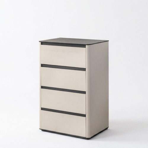 Beige Holz Kommode 4-türiger Holzschrank Schlafzimmer Edler Anbauschrank Beige Holz Kommode 4-türiger Holzschrank Schlafzimmer Edler Anbauschrank