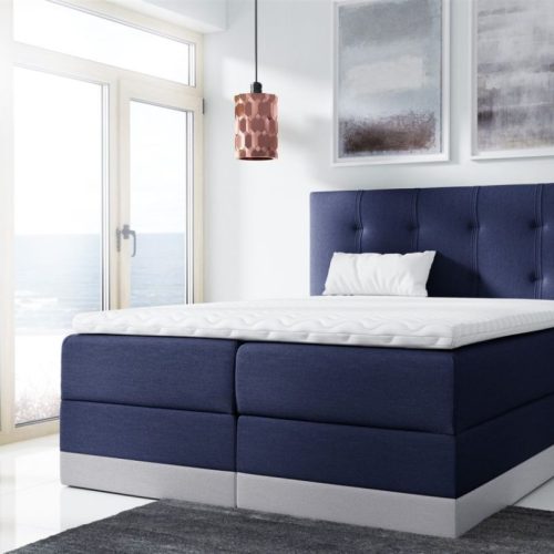 Boxspringbett Schlafzimmerbett BALEA 120x200cm Blau-Hellgrau Boxspringbett Schlafzimmerbett BALEA 120x200cm Blau-Hellgrau