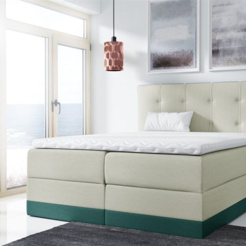 Boxspringbett Schlafzimmerbett BALEA 120x200cm Creme- Meeresgrün