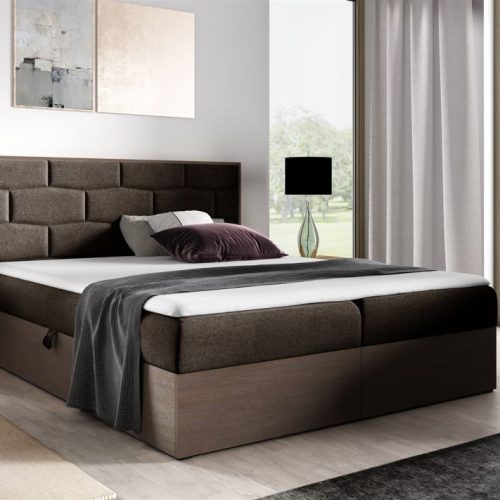 Boxspringbett Bett BEILA 120x200cm Dunkel Eiche Stoff Braun inkl. Bettkasten Boxspringbett Bett BEILA 120x200cm Dunkel Eiche Stoff Braun inkl. Bettkasten