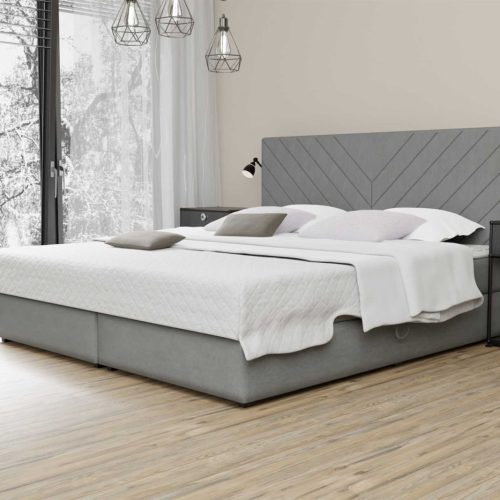 Boxspringbett Schlafzimmerbett BELCORA 120x200cm Stoff Grau inkl. Bettkasten Boxspringbett Schlafzimmerbett BELCORA 120x200cm Stoff Grau inkl. Bettkasten