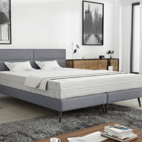 Polsterbett Doppelbett BERGAMO 200x200cm Komplettset Stoff Gemma Dunkelgrau