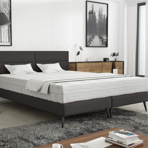 Polsterbett Doppelbett BERGAMO 200x200cm Komplettset Stoff Gemma Anthrazit