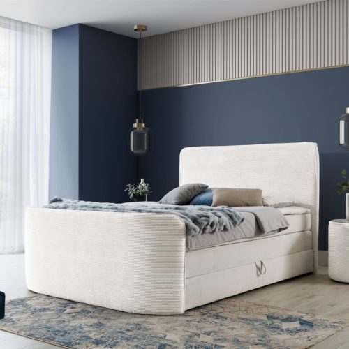 Boxspringbett Schlafzimmerbett BODY 200x200cm in Stoff Creme inkl. Bettkasten Boxspringbett Schlafzimmerbett BODY 200x200cm in Stoff Creme inkl. Bettkasten