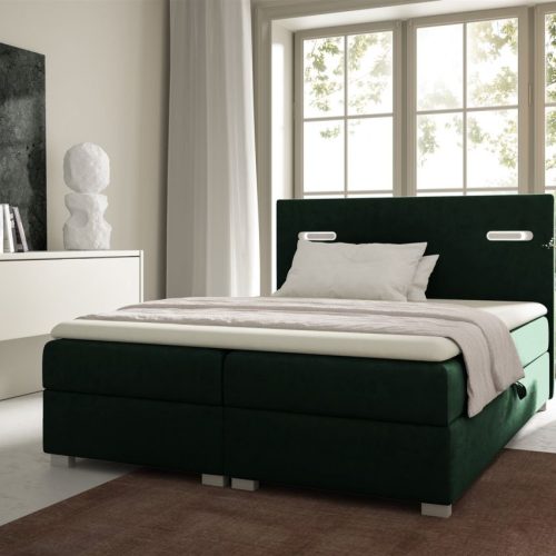 Boxspringbett Schlafzimmerbett CAPRICE 120x200cm Dunkelgrün inkl. Ambiente-LED Boxspringbett Schlafzimmerbett CAPRICE 120x200cm Dunkelgrün inkl. Ambiente-LED