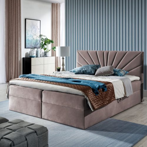 Boxspringbett Schlafzimmerbett CARERRA 120x200cm Altrosa