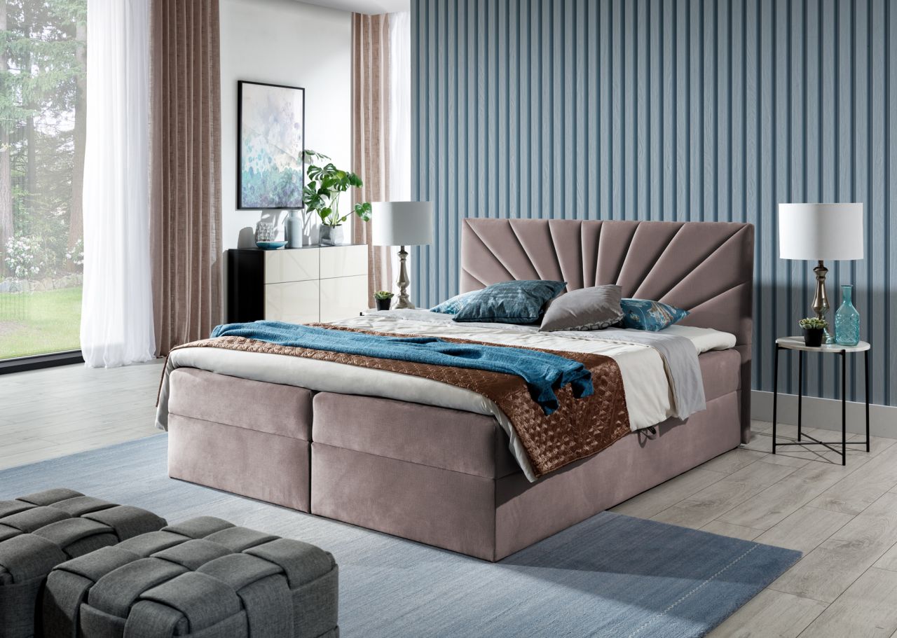 Boxspringbett Schlafzimmerbett CARERRA 120x200cm Altrosa Boxspringbett Schlafzimmerbett CARERRA 120x200cm Altrosa