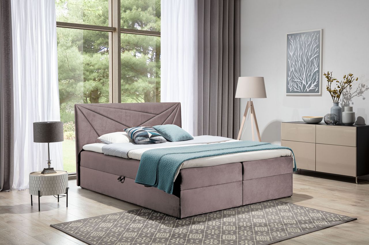 Boxspringbett Schlafzimmerbett CARLITA 120x200cm Altrosa Boxspringbett Schlafzimmerbett CARLITA 120x200cm Altrosa
