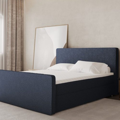 Boxspringbett Schlafzimmerbett CELES 120x200cm Stoff Ascot Blau