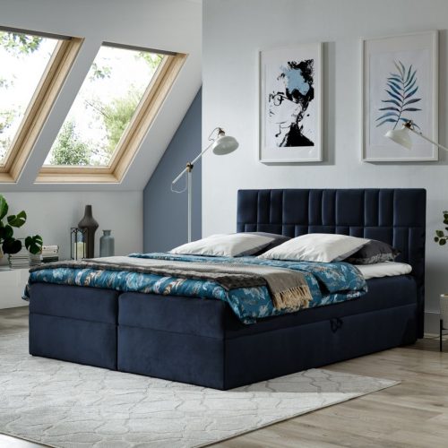 Boxspringbett Schlafzimmerbett CORTEZ 120x200cm Dunkelblau Boxspringbett Schlafzimmerbett CORTEZ 120x200cm Dunkelblau