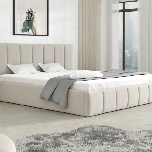 Polsterbett Doppelbett DETROIT 120x200cm Stoff Magic Velvet Hellbeige Polsterbett Doppelbett DETROIT 120x200cm Stoff Magic Velvet Hellbeige