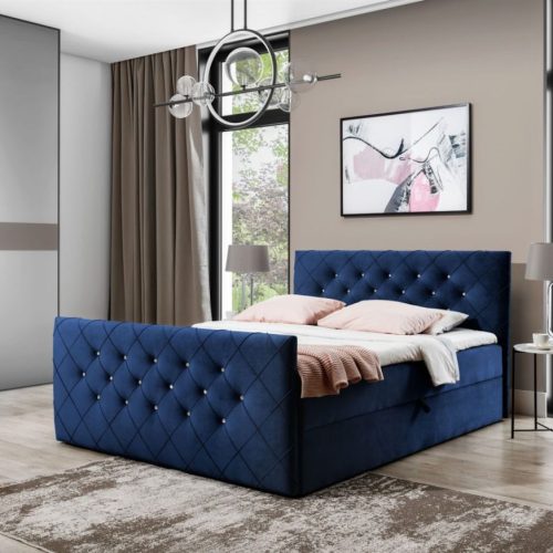 Boxspringbett Schlafzimmerbett EIVOR 200x200cm Dunkelblau inkl.Bettkasten Boxspringbett Schlafzimmerbett EIVOR 200x200cm Dunkelblau inkl.Bettkasten