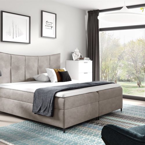 Boxspringbett Schlafzimmerbett FABIEN 120x200cm Beige inkl. Bettkasten Boxspringbett Schlafzimmerbett FABIEN 120x200cm Beige inkl. Bettkasten
