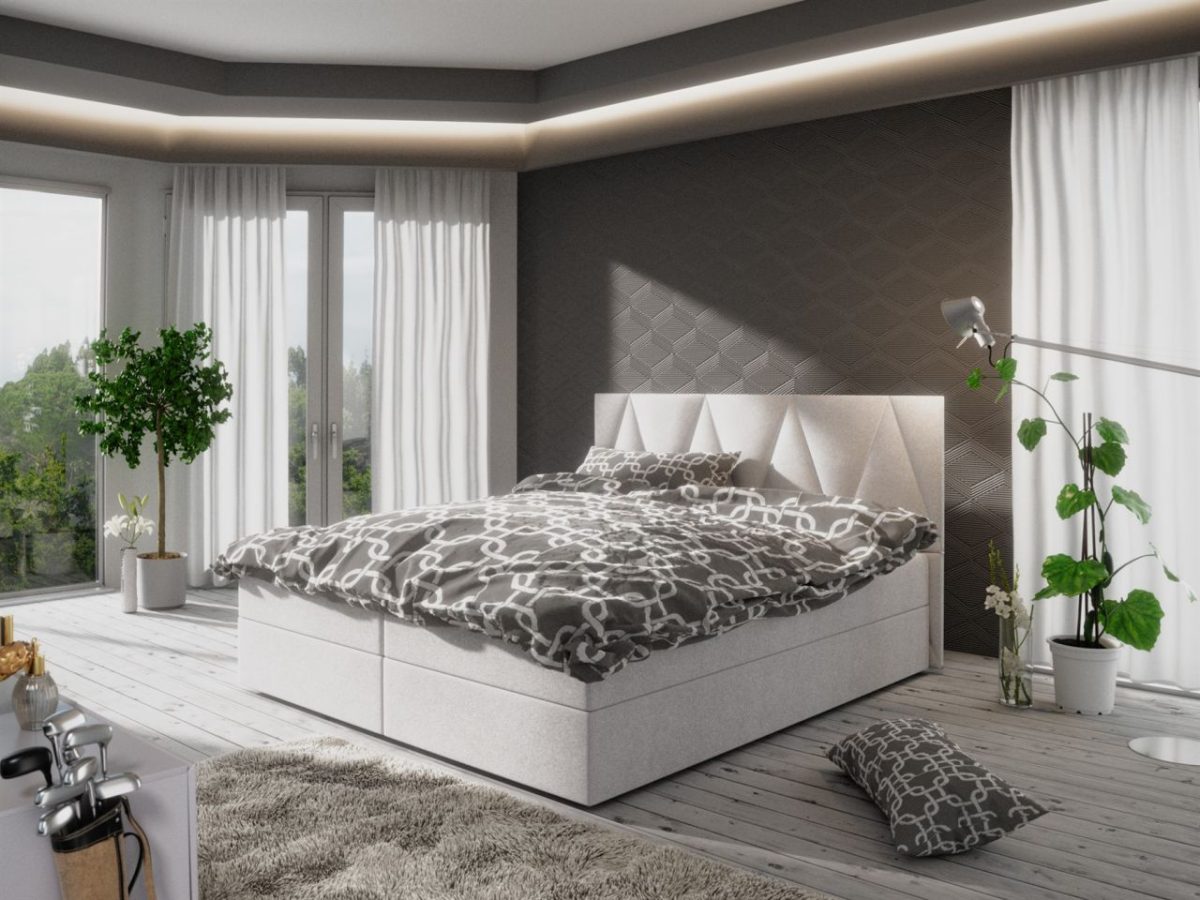 Boxspringbett Schlafzimmerbett GALA 140x200cm Beige inkl.Bettkasten
