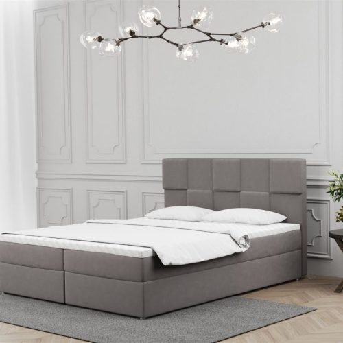 Boxspringbett Schlafzimmerbett JOLIE 120x200cm in Stoff Soro Grau
