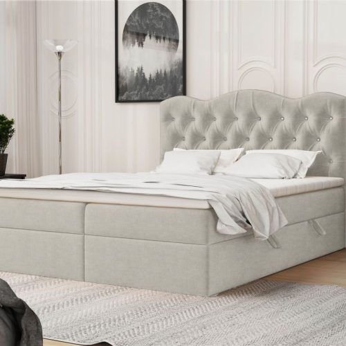 Boxspringbett Schlafzimmerbett LODOS 140x200cm Stoff Perfect Harmony Beige Boxspringbett Schlafzimmerbett LODOS 140x200cm Stoff Perfect Harmony Beige