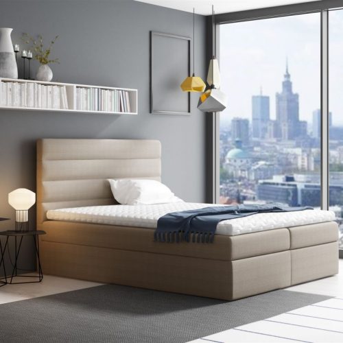 Boxspringbett Schlafzimmerbett LUCA 120x200cm Beige Boxspringbett Schlafzimmerbett LUCA 120x200cm Beige