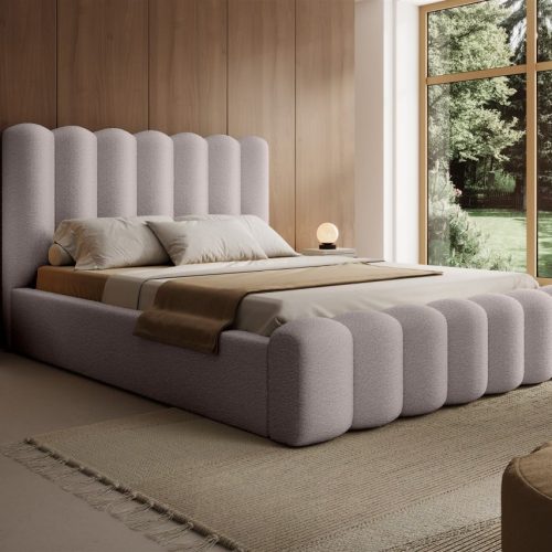 Polsterbett Doppelbett MACON 160x200cm Komplettset Stoff Euphoria Beige