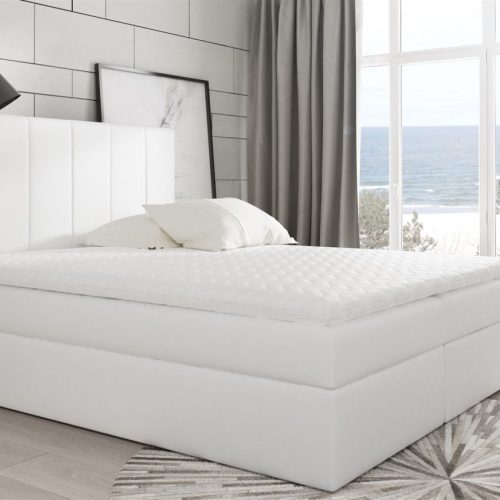 Boxspringbett Schlafzimmerbett MARIBEL 120x200cm Kunstleder Weiss Boxspringbett Schlafzimmerbett MARIBEL 120x200cm Kunstleder Weiss
