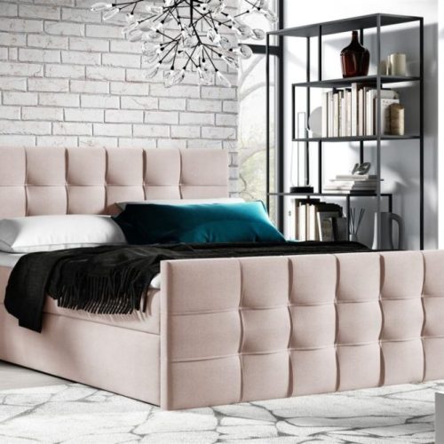 Boxspringbett Schlafzimmerbett NOEL 120x200cm Stoff Rose inkl. Bettkasten Boxspringbett Schlafzimmerbett NOEL 120x200cm Stoff Rose inkl. Bettkasten