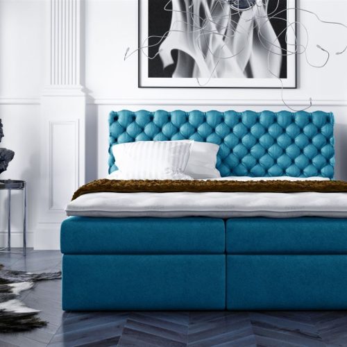 Boxspringbett Schlafzimmerbett PARINI 120x200cm Blau Boxspringbett Schlafzimmerbett PARINI 120x200cm Blau