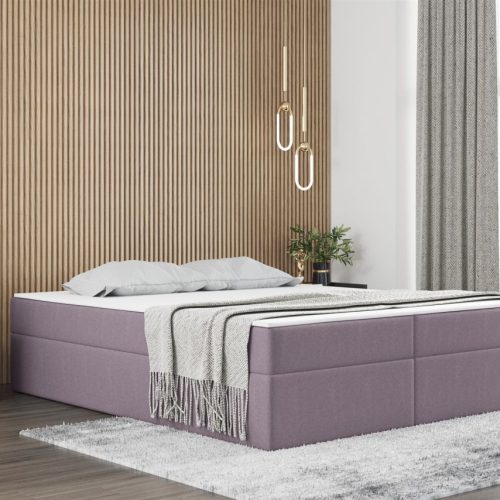 Boxspringbett Schlafzimmerbett PRIMA 120x200cm Stoff Violett inkl. Bettkasten