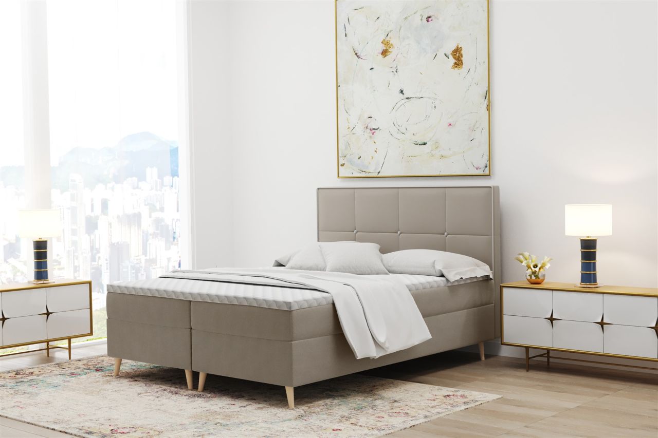 Boxspringbett Schlafzimmerbett RENAN 120x200cm in div. Farbvarianten Boxspringbett Schlafzimmerbett RENAN 120x200cm in div. Farbvarianten