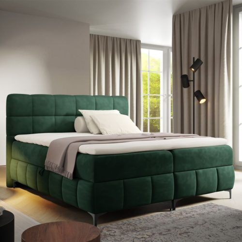 Boxspringbett Schlafzimmerbett SOPHIE 100x200cm Stoff Salvador Flaschengrün Boxspringbett Schlafzimmerbett SOPHIE 100x200cm Stoff Salvador Flaschengrün