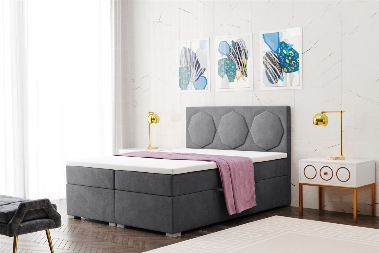 Boxspringbett Schlafzimmerbett TRAVIS 120x200cm in div. Farbvarianten