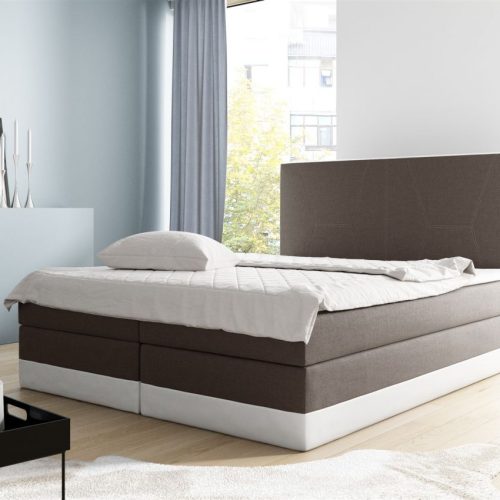 Boxspringbett Schlafzimmerbett VELARO 120x200cm Braun- Weiss