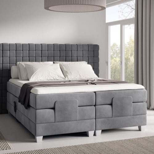 Boxspringbett Elektrisch Bett VIDAL 120x200cm in Stoff Fresh Grau