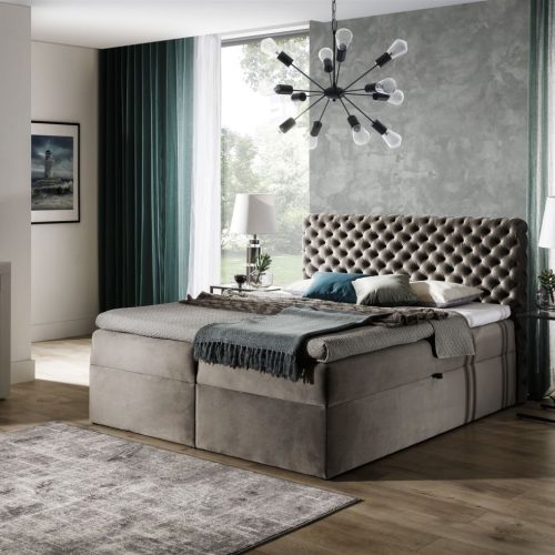 Boxspringbett Schlafzimmerbett WILLIAM 220x200cm in Stoff