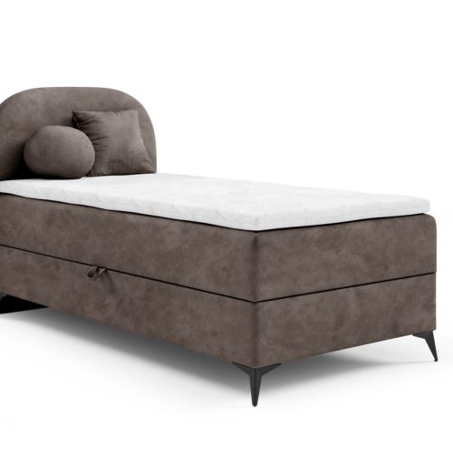 Boxspringbett Gästebett GORGIA 70x200cm Stoff Jasmin Dunkelbraun