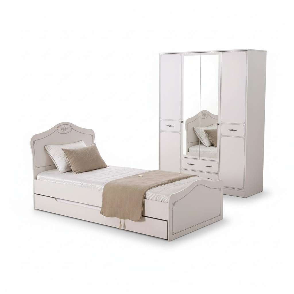 Bett Ausziehbares Funktionsbett Kinderbett Bettrahmen Weiß Holz Betten Bett Ausziehbares Funktionsbett Kinderbett Bettrahmen Weiß Holz Betten