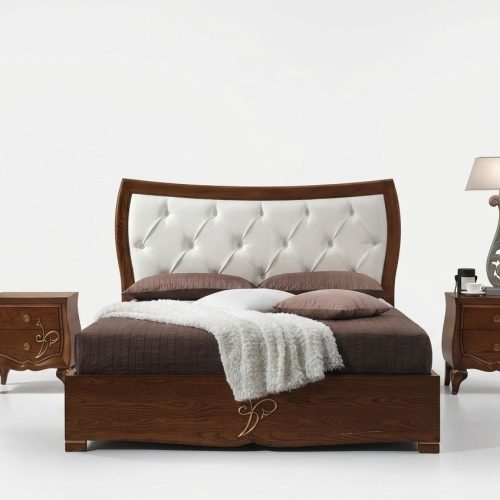 Bett Betten Bettrahmen Holz Doppel Schlafzimmer Braun Modern Doppelbett