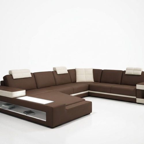 Big XXL Ledersofa Couch Sitz Polster U Form Garnitur Sofas Leder