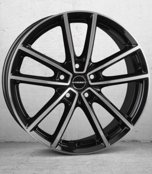 Borbet W black polished glossy Felge 8×20 Zoll 5×114,3 Lochkreis