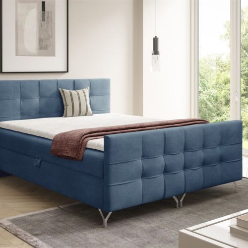 Boxspringbett Schlafzimmerbett PERLA 120x200cm Stoff Coral Blau