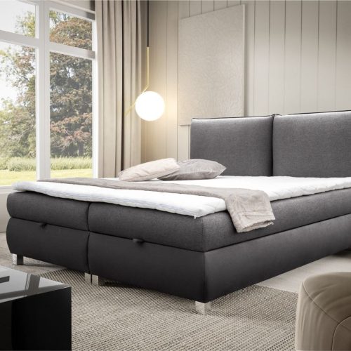 Boxspringbett Schlafzimmerbett VALENTIN 120x200cm Stoff Neve-Vega Anthrazit Boxspringbett Schlafzimmerbett VALENTIN 120x200cm Stoff Neve-Vega Anthrazit