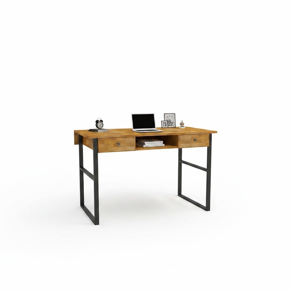 Brauner Holztisch 2x Schubladen Designer Büromöbel Luxus Schreibtisch Brauner Holztisch 2x Schubladen Designer Büromöbel Luxus Schreibtisch