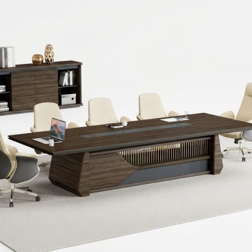 Brauner Konferenztisch Designer Besprechungstisch Arbeitszimmer Möbel