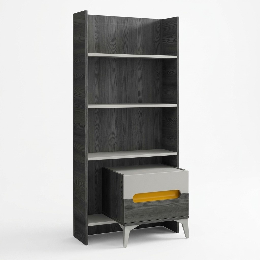 Bücherregal Grau Regal Schrank Holz für Kinderzimmer Jugendzimmer Möbel Bücherregal Grau Regal Schrank Holz für Kinderzimmer Jugendzimmer Möbel