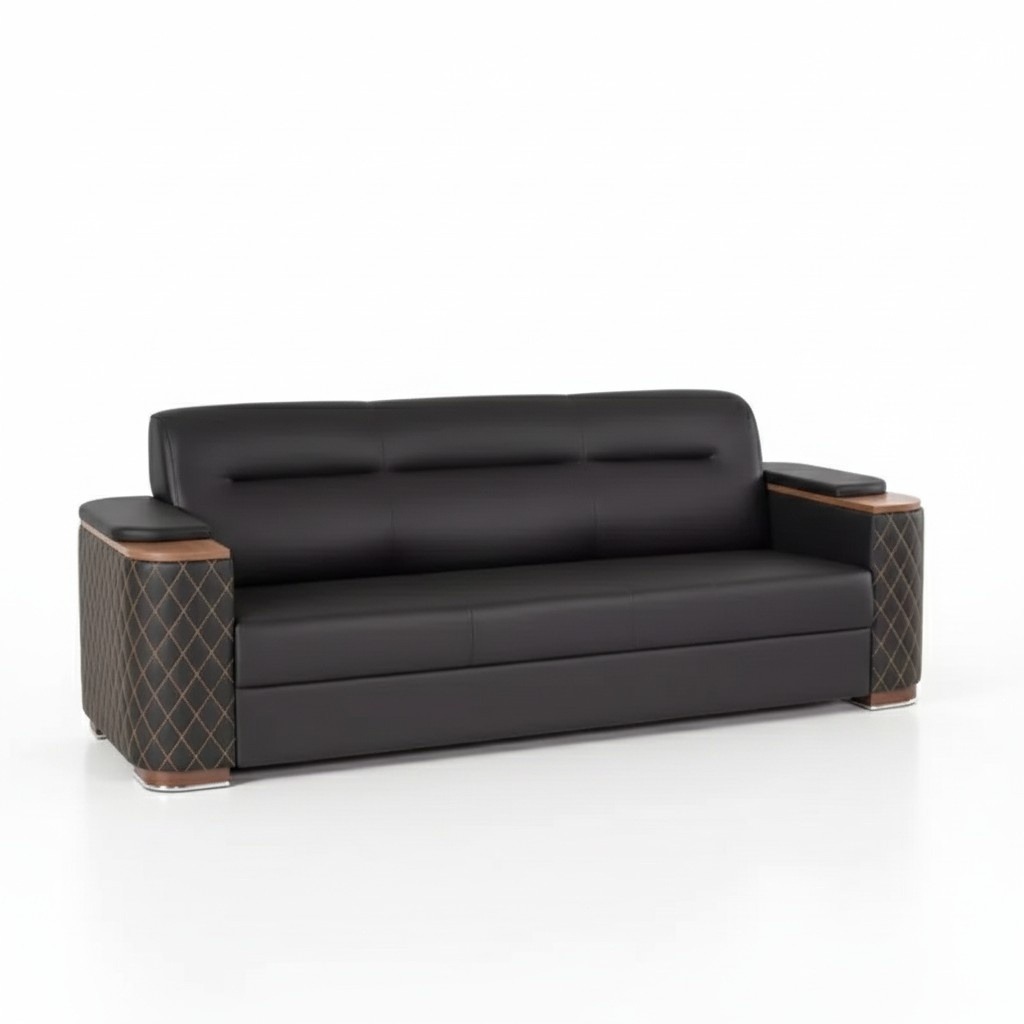 Büromöbel Dreisitzer Couch Schwarze Luxus Polstersofa Arbeitszimmer Neu Büromöbel Dreisitzer Couch Schwarze Luxus Polstersofa Arbeitszimmer Neu