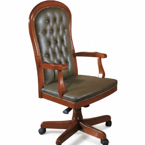Bürostuhl Holz Arbeitszimmer Chef sessel Chesterfield italienische Möbel Neu